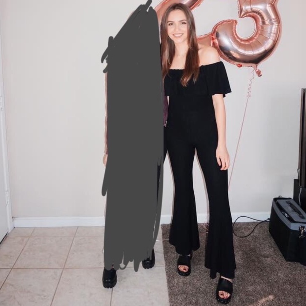 Off the shoulder black romper